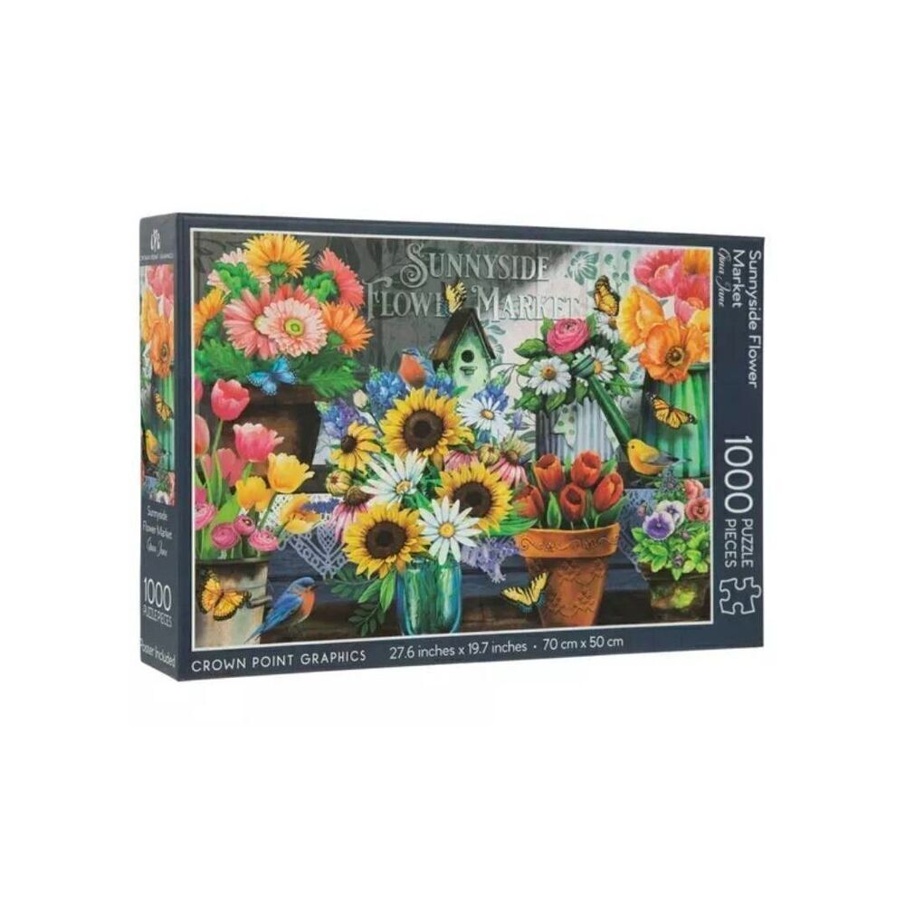 Crown Point Graphics Gina Jane Sunnyside Flower Market 1000 pc Jigsaw Puzzle